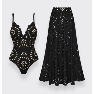 Vibe Black Swim Coverup Set